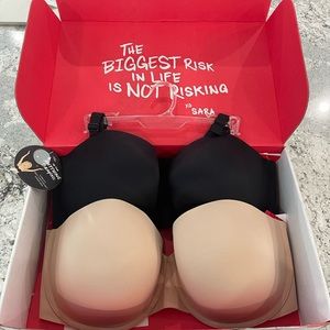 NEW WITH TAGS!! Spanx Up for Anything Strapless Bra Champagne & Black 38DD 38E